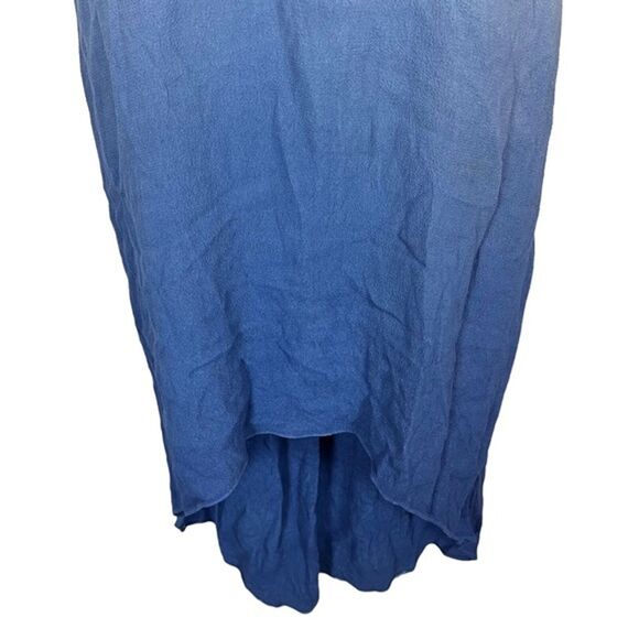 Bar III Ombre Blue White High Low Sleeveless Key Hole V-Neck Dress sz Medium - Picture 4 of 16
